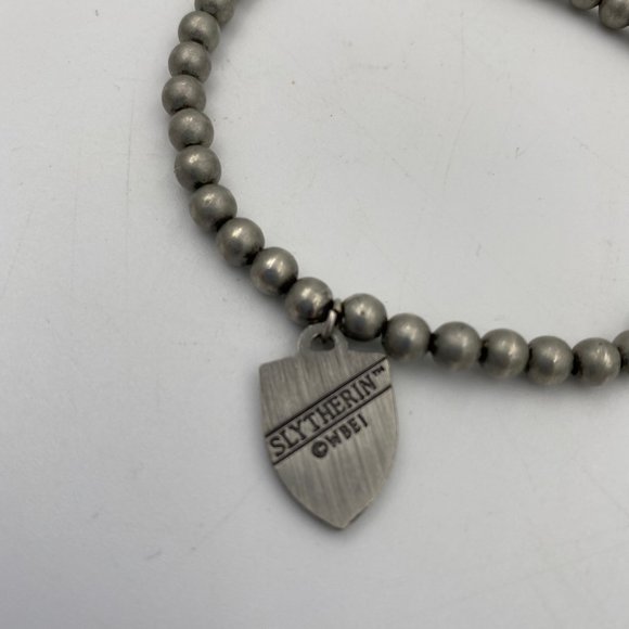 Harry Potter Slytherin Stretch Bead Bracelet with Charm Green & Silver Snake - Picture 3 of 3